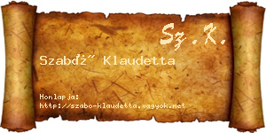 Szabó Klaudetta névjegykártya